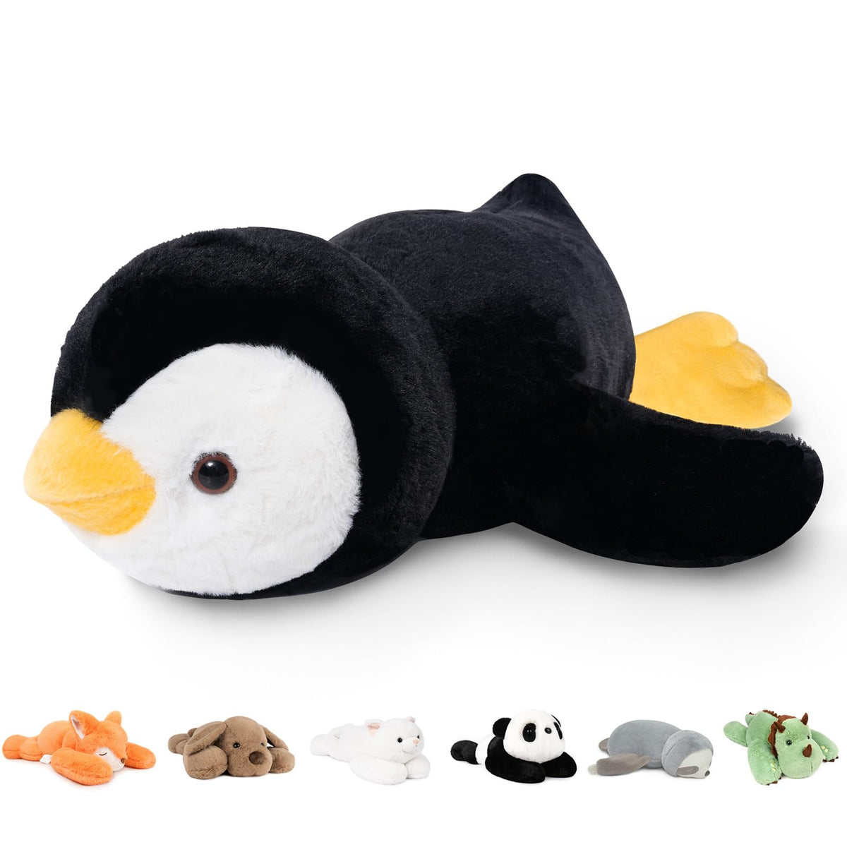 Niuniu Daddy 20' | 3.3 Pound Penguin Weighted Stuffed Animals For Adults Kids, Large Pillowfort Plush Animal Toys For Baby, Big