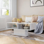 vidaXL Coffee Table High Gloss White 40.7"x19.7"x17.5" Engineered Wood