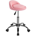 Yaheetech Height Adjustable Rolling Swivel Salon Stool Chair with Backrest Wheels for Tattoo Massage Facial Spa Manicure Dentist