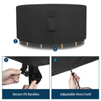 Easy-Going Round Patio Furniture Cover Waterproof Outdoor Dining Table And Chair Cover Anti-Uv Outside Sectional Sofa Set Covers (62' Dia X 28' H, Black)