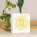 Inspirational Wood Box Sign You Are Sun Wooden Block Signs Motivational Quote Desk D  Cor For Home Office Bedroom Table D  Cor