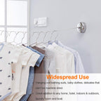 MANGZ 12.5ft Retractable Clothesline - Heavy Duty 304 Stainless Steel, Adjustable Wall Mounted for Indoor & Outdoor Drying - Silver