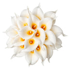 DuHouse 20Pcs Artificial Calla Lily Flower Real Touch Latex Flowers for DIY Wedding Bouquet Party Home Decor (White Orange)