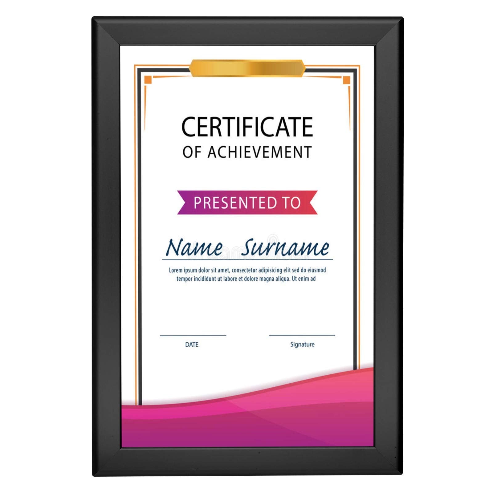 SnapeZo Photo Frame 11x17, Black, 1.25 Inch Aluminum Profile, Front-Loading Snap Frame, Wall Mounting, Professional Series