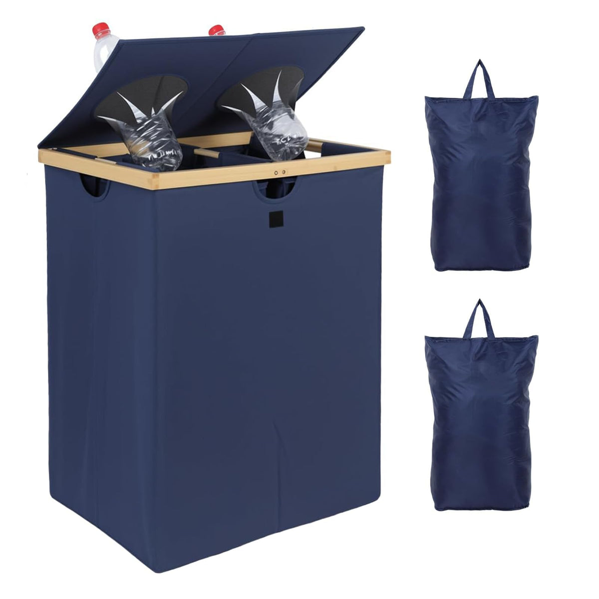 OTraki 140L Recycling Bin for Kitchen Indoor Home, 2 Compartments
