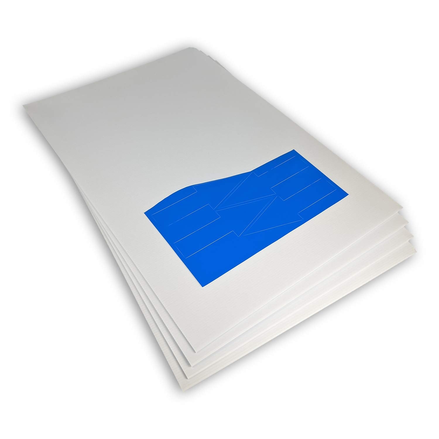 Corrugated Plastic Panel Kit (4 Panels) | 24' X 36' (Flutes 24'), Coroplast Sign Sheet (4Mm Thick) | Includes Blue Arrow Stic