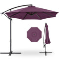 Best Choice Products 10ft Offset Cantilever Hanging Market Patio Umbrella, 8 Sturdy Ribs, Easy Adjustment - Amethyst Purple