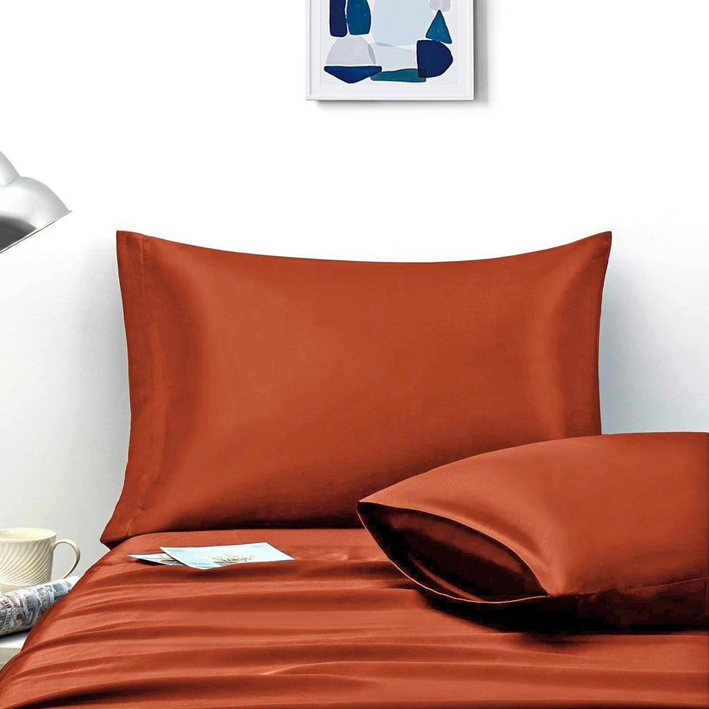 Ersmak Satin Pillowcase Queen Set of 4, 20'' x 30'' Ultra Soft & Silky Satin Pillow Cases for Hair and Skin, Wrinkle Fade Resist