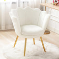 chairus Small Accent Chair for Living Room, Velvet Gold Cute Vanity Chair with Back for Makeup Room, Upholstered Shell Shaped Of