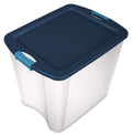 Sterilite 104 Qt./26 Gal. Latching Storage Bin with Clear Base  True Blue
