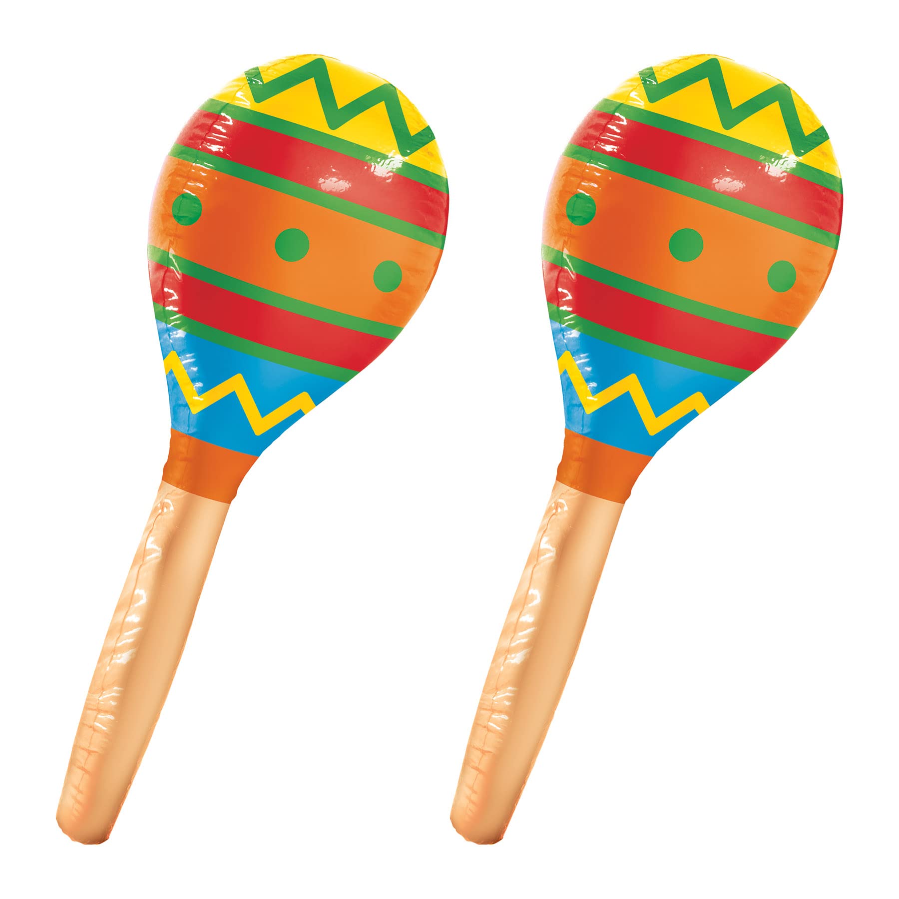 Beistle 2 Piece Inflatable Maracas for Fiesta Parties, Cinco De Mayo and Mexican Theme Decorations, 30', Multicolor