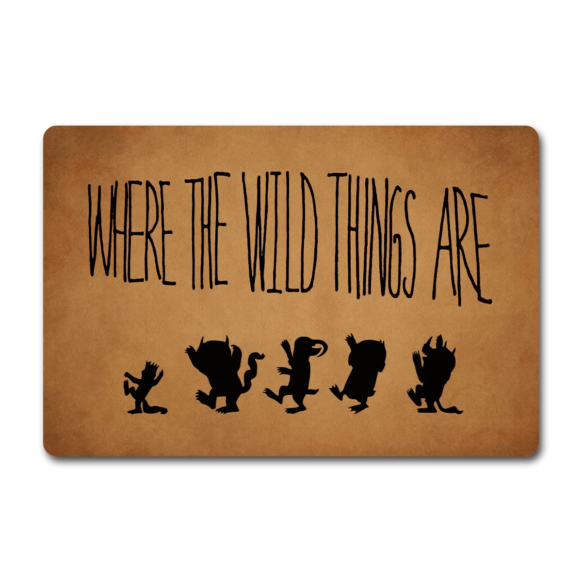 Funny Entry Rugs for Inside House Decor Indoor Rubber Doormat Where The Wild Things are Personalized Monogram Kitchen Rugs and M
