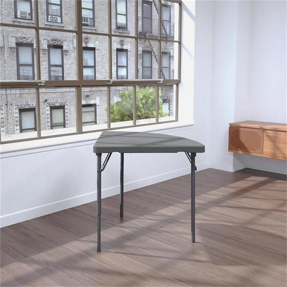Dorel® - Corner Folding Table - Half Moon Top - 3 Legs - 29.50&quot; Table Top Width x 29.20&quot; Table Top Depth - 29.50&quot; Height