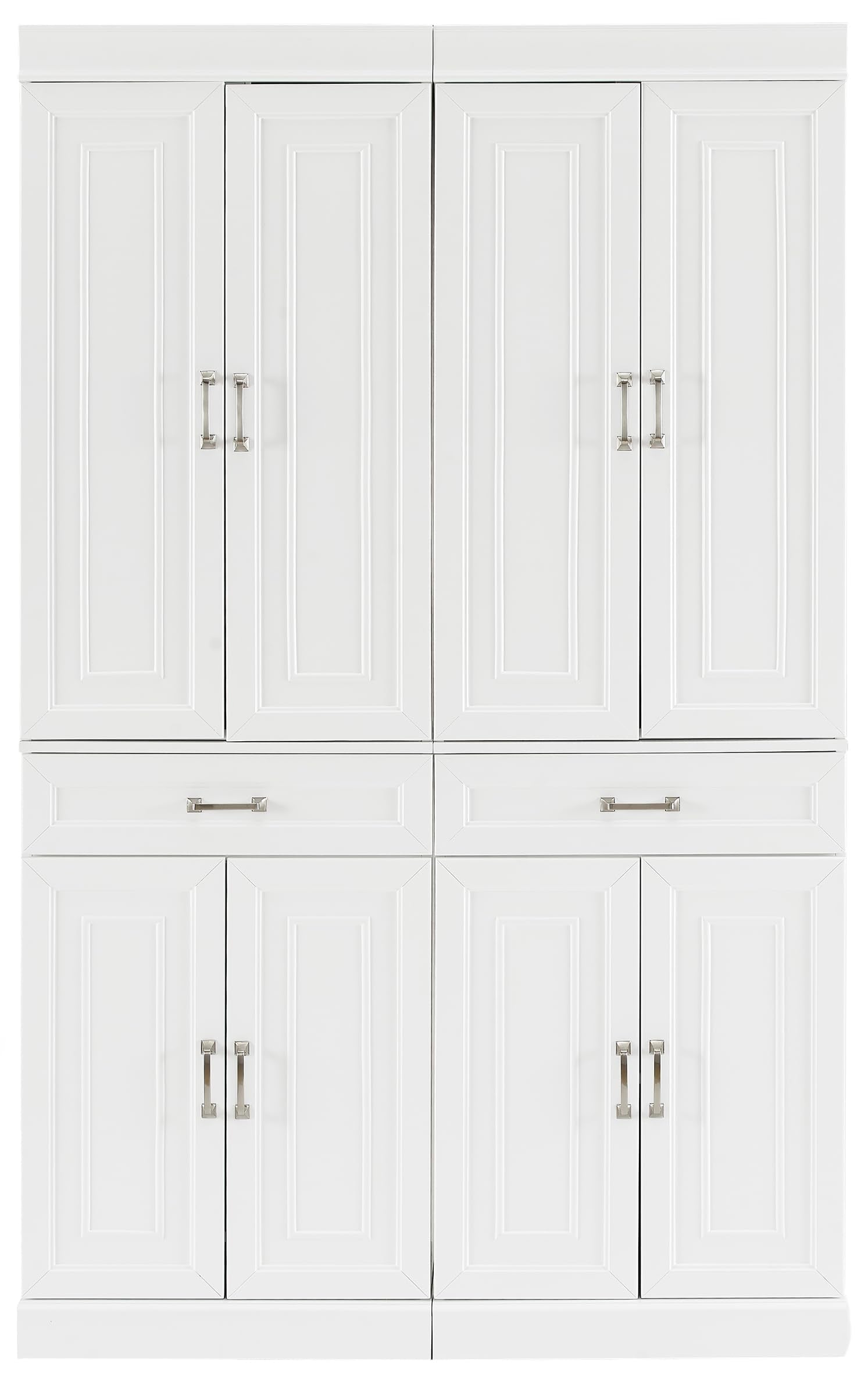 Crosley Furniture Stanton 2-Piece Pantry Storage Cabinet Set with Shelves, Kitchen, Dining, or Laundry Room, White