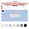 Konohan Heated Large Desk Mat Pu Leather Warm Mouse Pad With 5 Heating Levels & 4 Hour Auto Shut-Off, Gray-Blue Color, 31.5' X