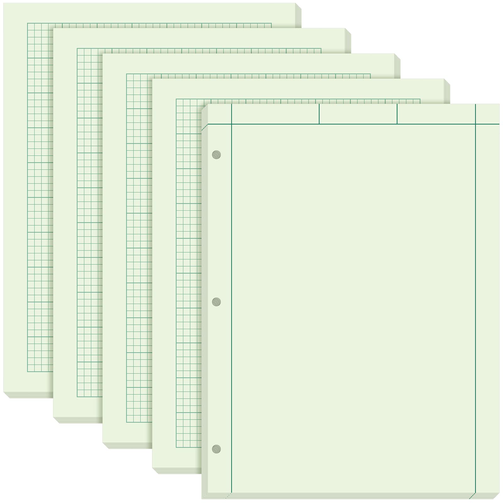 Seajan 5 Pcs Engineering Computation Pad Engineering Paper Notebook 8.5 X 11 Inches Engineer Graph Paper Notepad, 5 Squares Per