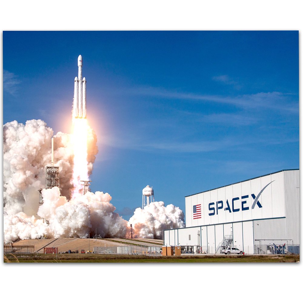 Astronomy Poster - SpaceX Rocket Launch v2-11x14 Unframed Art Print - Vintage Posters for Dark Academia, Space Poster for Astron