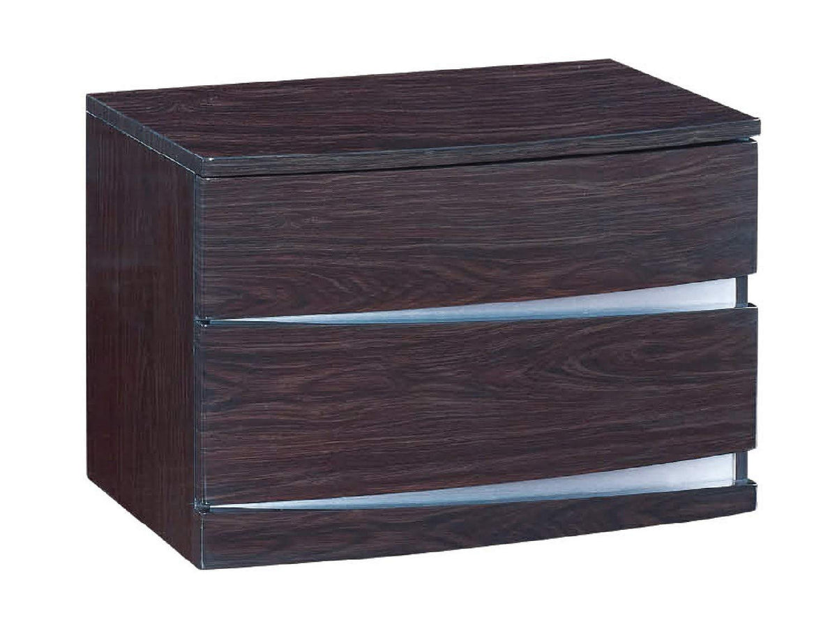 HomeRoots 16.5' Exquisite Wenge High Gloss Nightstand