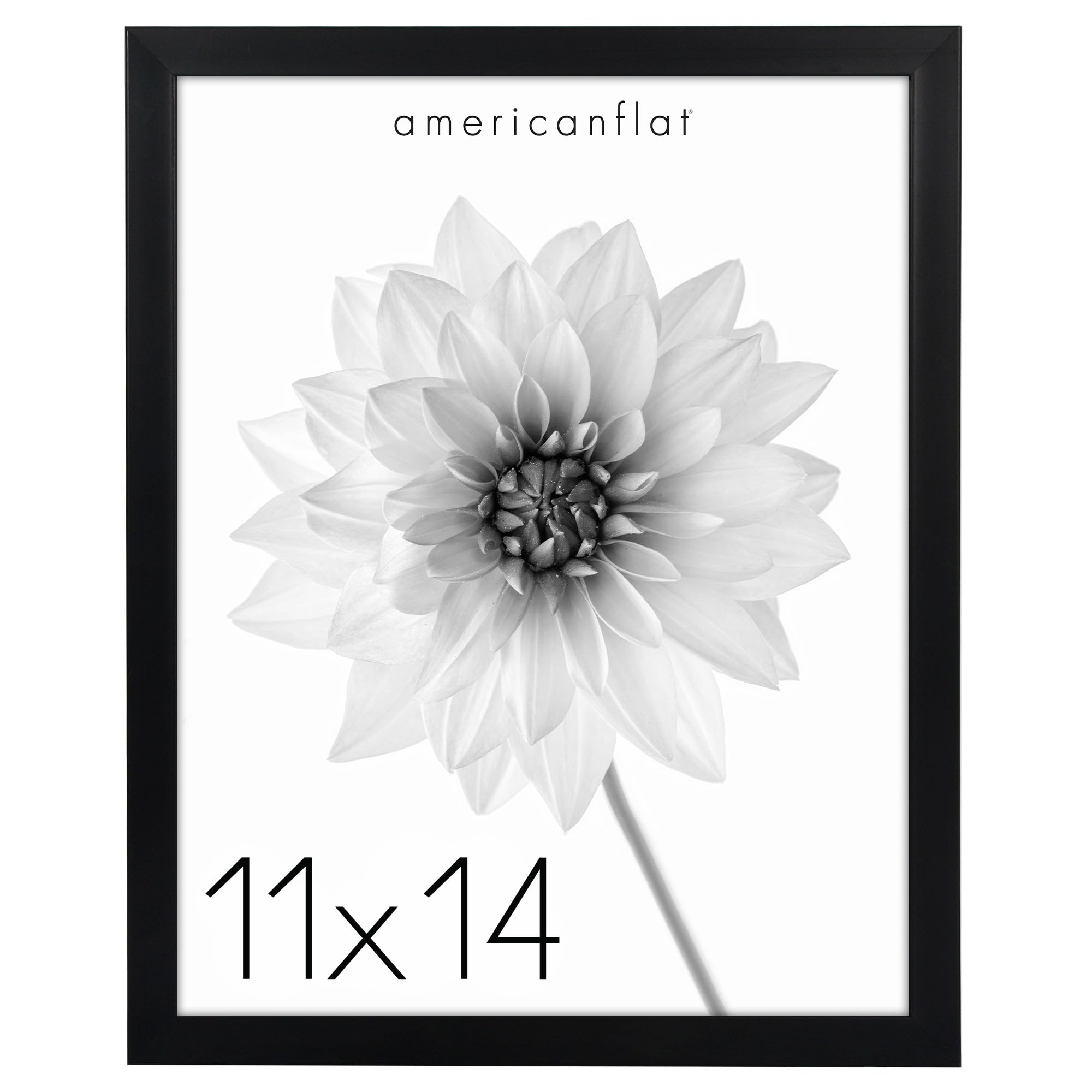 Americanflat 11x14 Picture Frame with Shatter-Resistant Glass - Soho Collection - Gallery Style Deep Molding Frame for Wall Disp