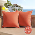 All Smiles Outdoor Waterproof Throw Pillow Covers 18X18 Set Of 2 Burnt Orange Decorative Patio Tent Bed Sofa Living Room Furnitu