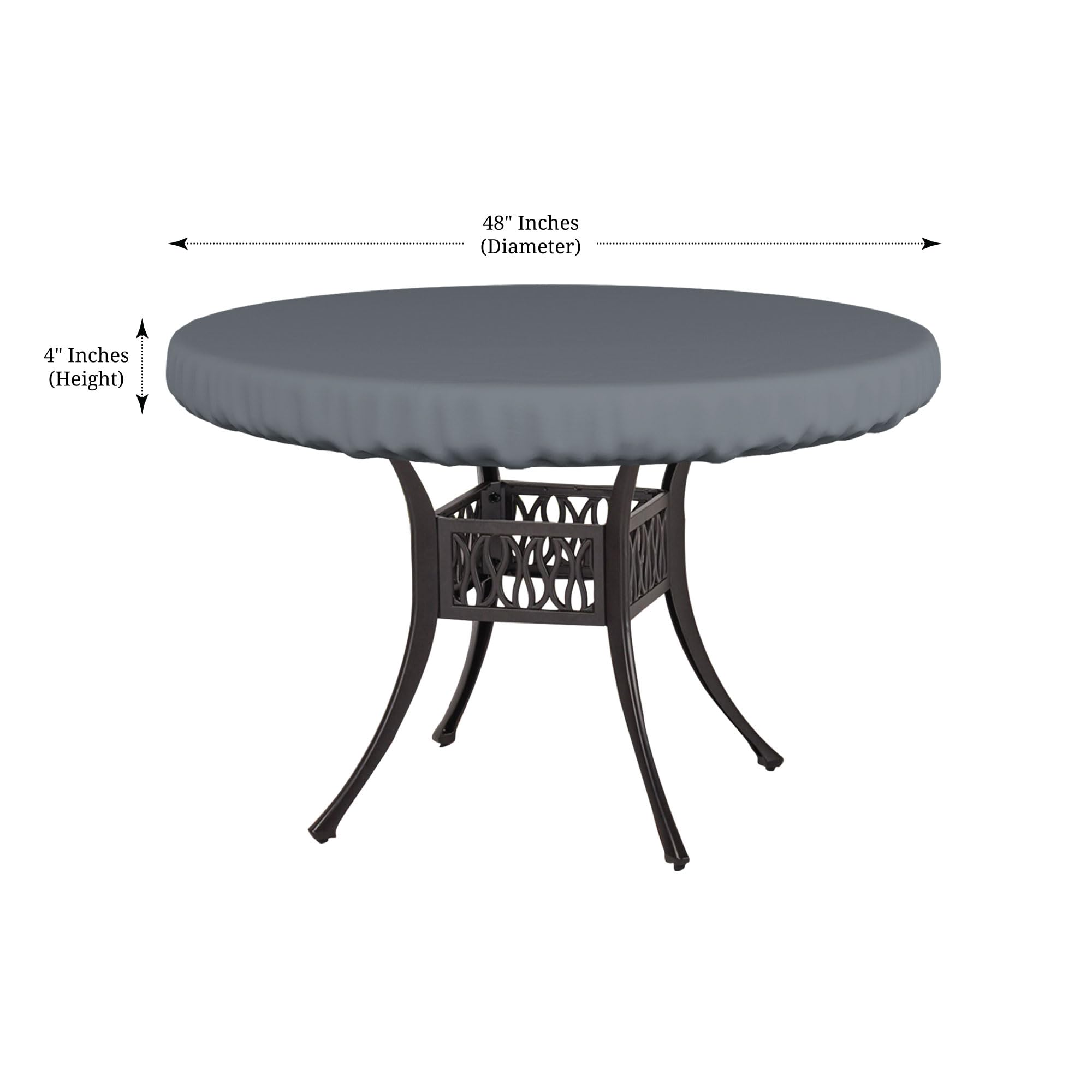 Covers & All Round Table Top Cover, 12 Oz Waterproof Uv & Weather Resistant Patio Table Cover, Outdoor Table Cover For Patio Outdoor Furniture & Coffee Table (48' Dia X 4' H Inches, Gray)