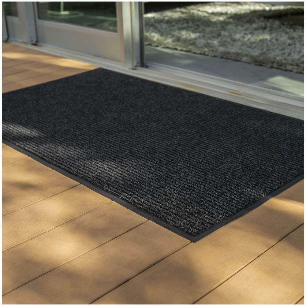 Unimat 3X5 (36'X60') Dual Ribbed Outdoor-Indoor Doormat With Waterproof Charcoal Rubber Backing - Stylish Welcome Mat, Perfect