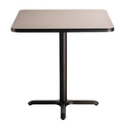 National Public Seating NPS 36" Square Cafe Table with X Base, 36" Height, Particleboard Core/T-Mold, Grey Nebula Top, Black Frame