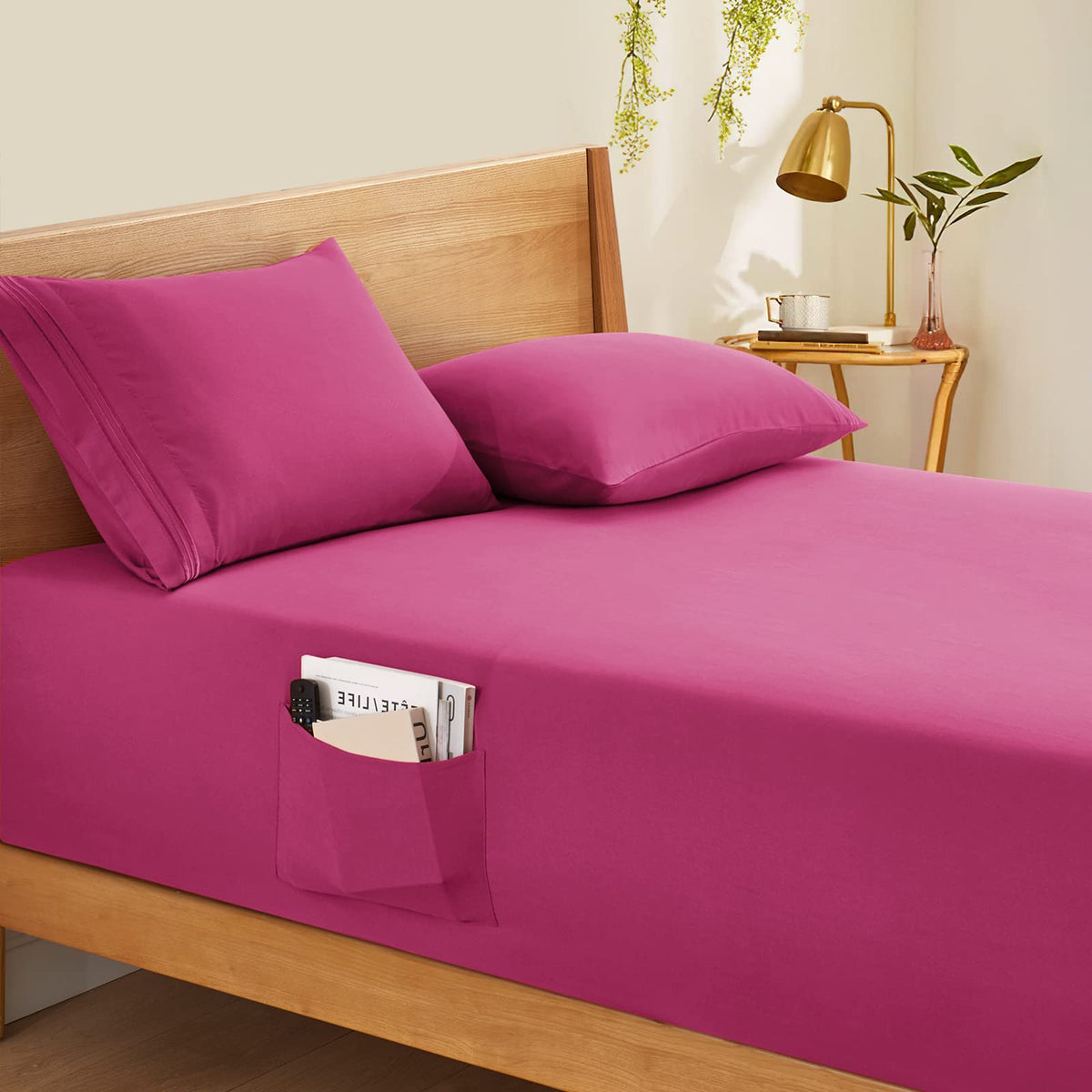 Horbaunal Extra Deep Pocket Queen Fitted Sheet Only - Fits Up To 24 Inch Mattress - Luxury 1800 Thread Count - Microfiber Hot Pi