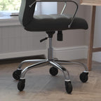 Flash Furniture Whitney High Back Black Leathersoft Executive Swivel Office Chair With Chrome Frame, Arms, And Transparent Roller Wheels