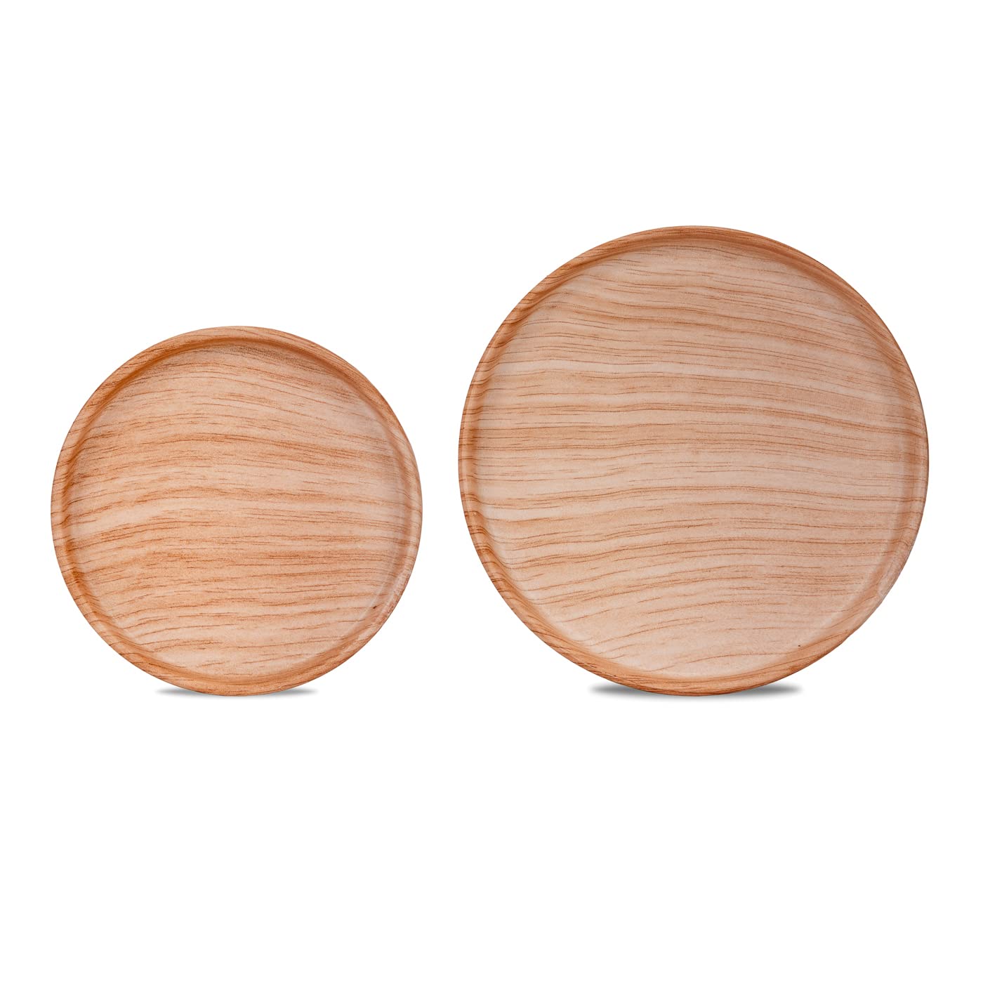 Ceramic Plant Saucer | Plant Trays For Indoors | Drip Tray | Plant Pot Saucers (4In + 6In, Wooden Grain)