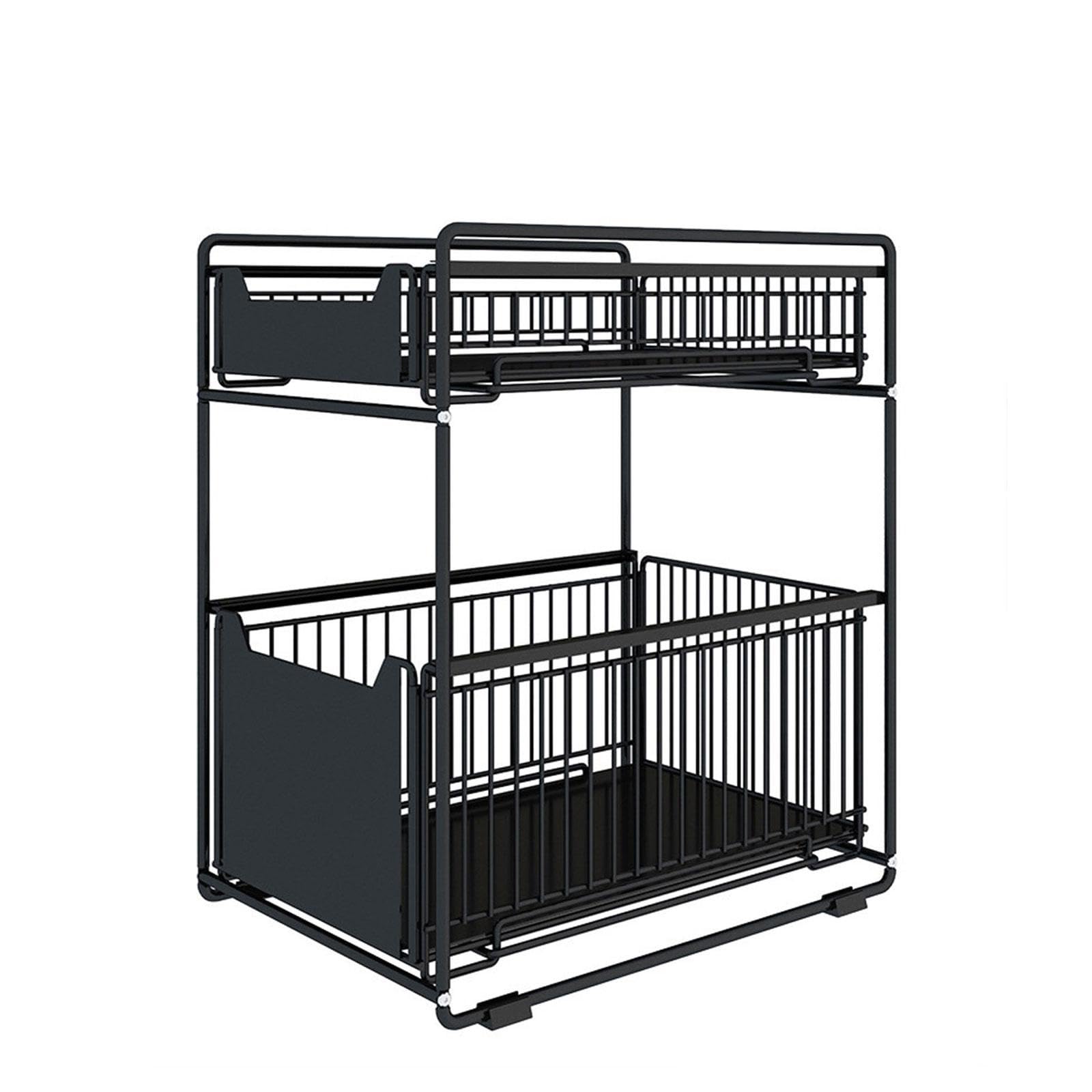 Trendynest 2 Tier Sliding Bathroom Cabinet Organizer Under Sink Organiser Rack For Home 37.5Cmx28Cmx43.5Cm