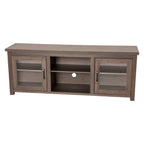 Flash Furniture Sheffield TV Stand up to 80" TVs - Modern Black Wash Finish & Full Glass Doors - 65" Engineered Wood Frame - 3 Height Adjustable Shelves