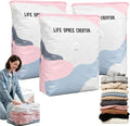 3 PCS No Pump Vacuum Storage Bags, Cube Compression Bag for Clothes