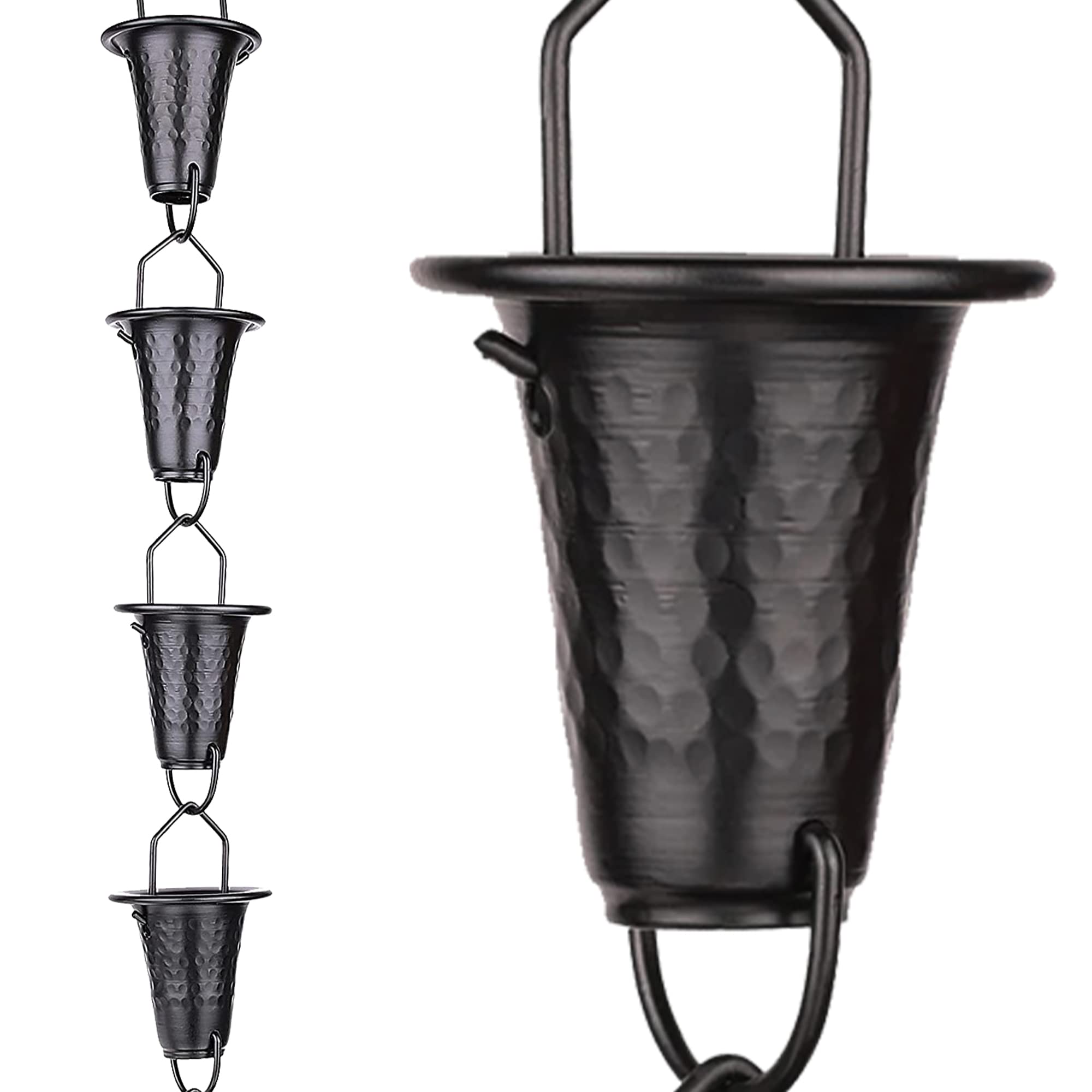 Rain Chains Pacific - Rain Chain 8.5 Feet Length - Functional & Decorative Replacement Downspout For Gutters - Rain Chain Gutter