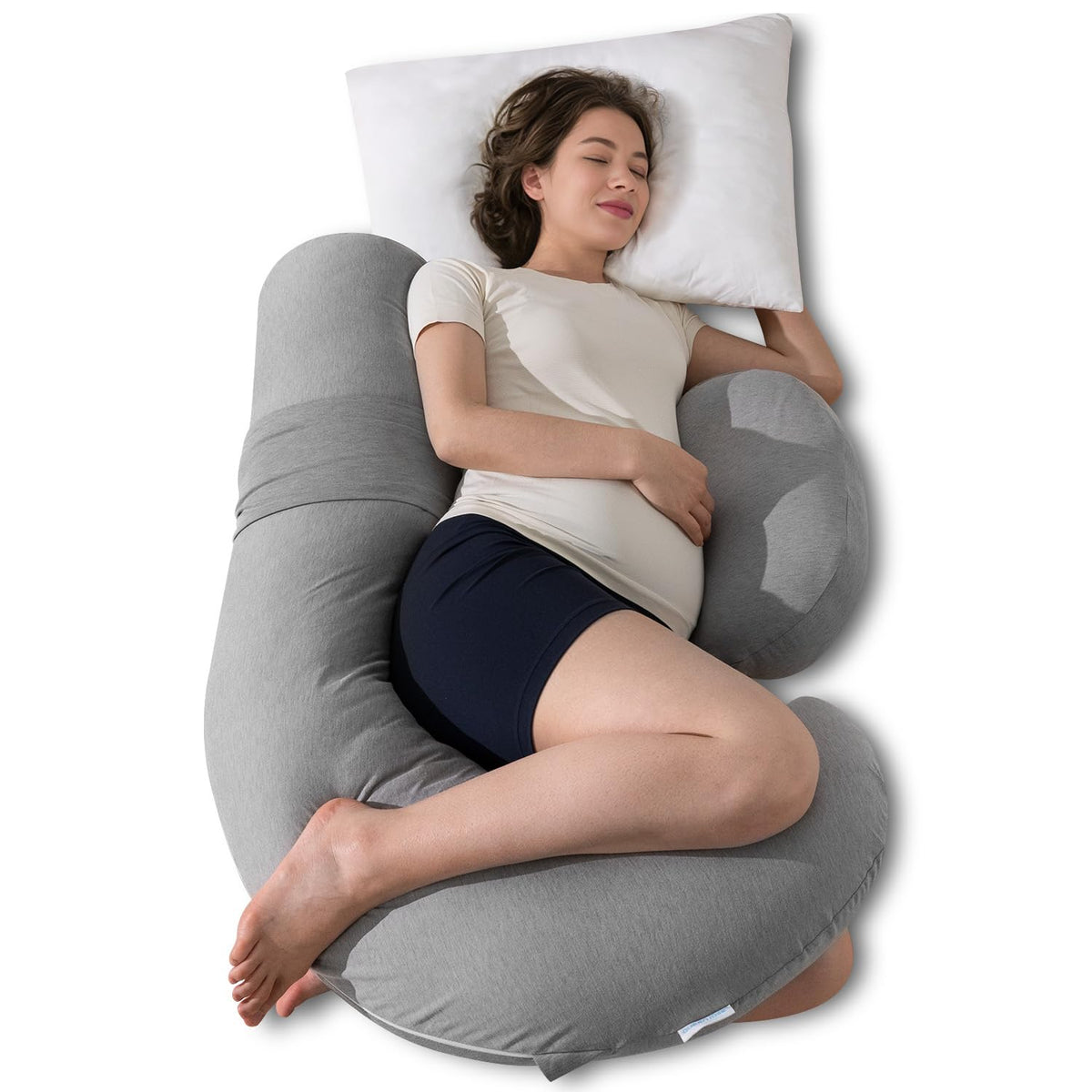 Queen Rose Pregnancy Pillows, Cooling Body Pillow For Pregnancy Sleeping, F Shaped Maternity Pillow For Pregnant Women, Back & B