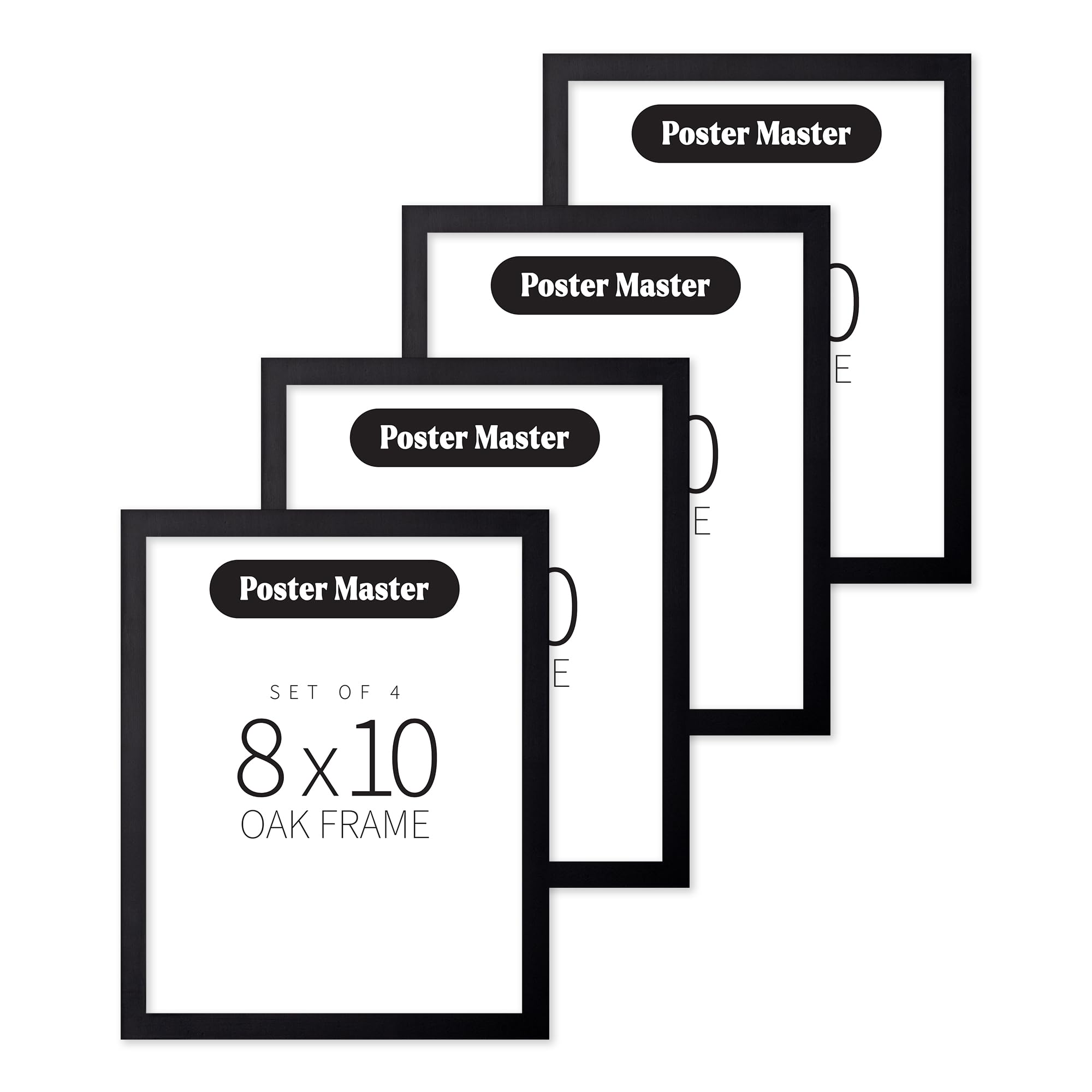 Poster Master 8x10 Black Wood Frames - 8x10 Poster Frames - Frame for Wall Art - Frame for Poster - 8 x 10 Frame Wood - Art Fram