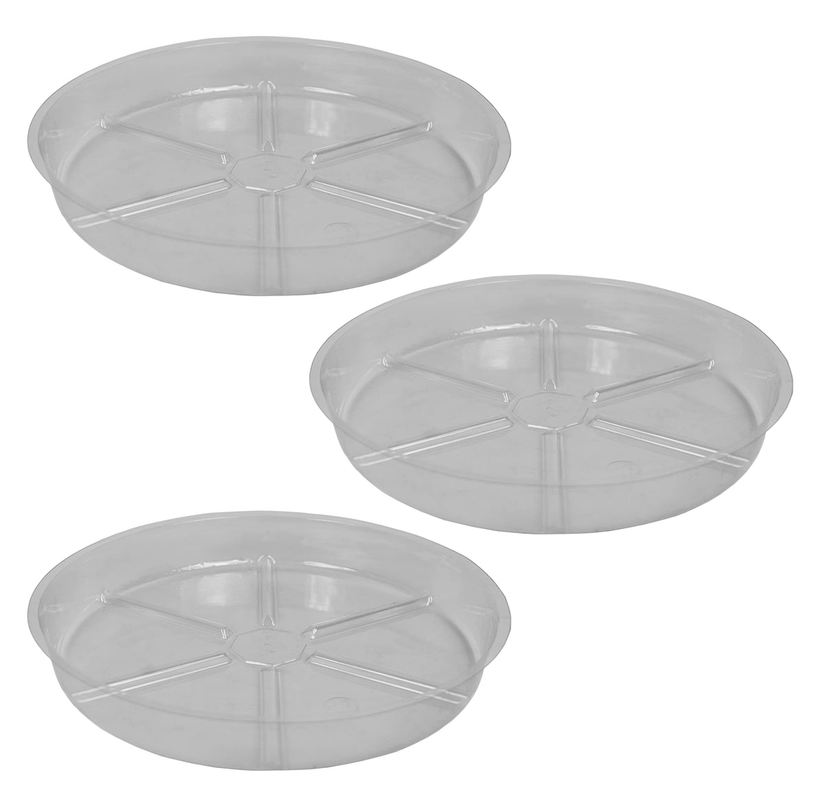 Set Of 3 10' Vinyl Plant Saucers - Plant Trays/Water Catchers - Solves Overwatering - 10' Dia (3, 10 Inches)