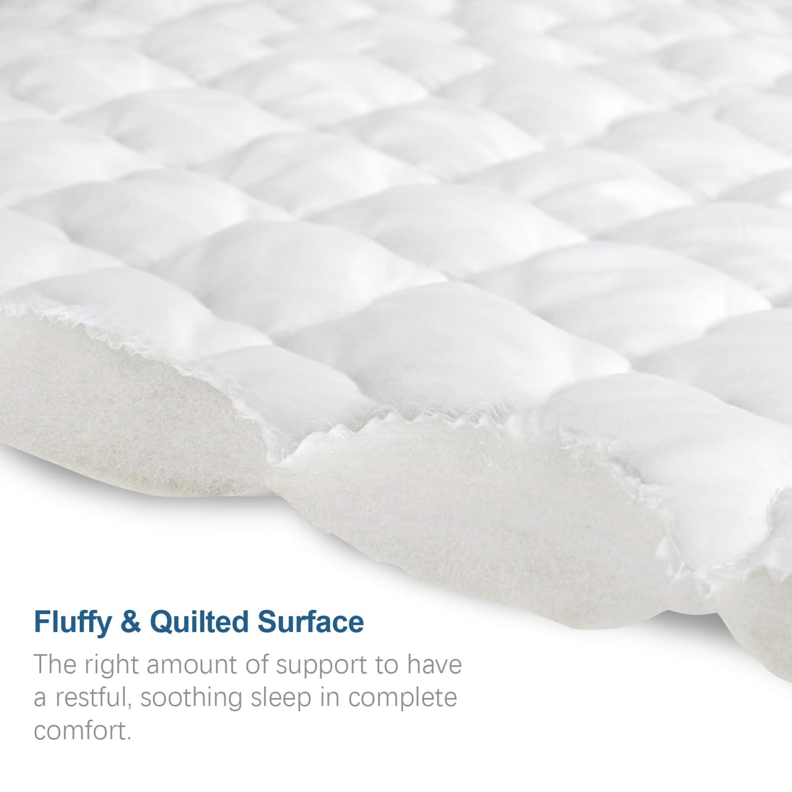 Full Size Mattres Protector Pad Waterproof Quilted, Breathable & Cooling Full Mattress Pad Cover Fitted For Double Bed With Deep