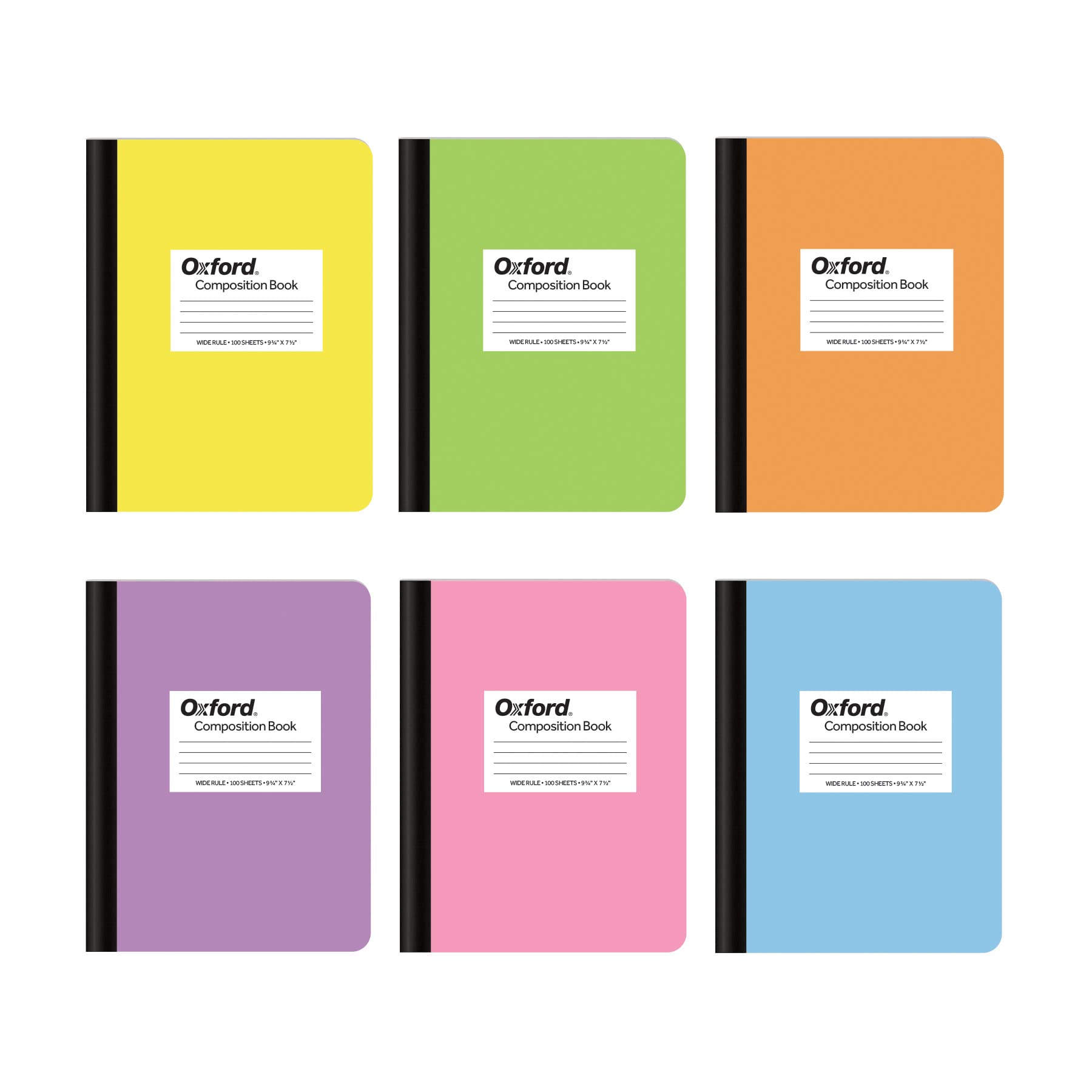 Oxford Composition Notebooks, 6 Pack, School Writing Journal, School Supplies, Notebooks For School, Notepad, Wide Ruled Paper,