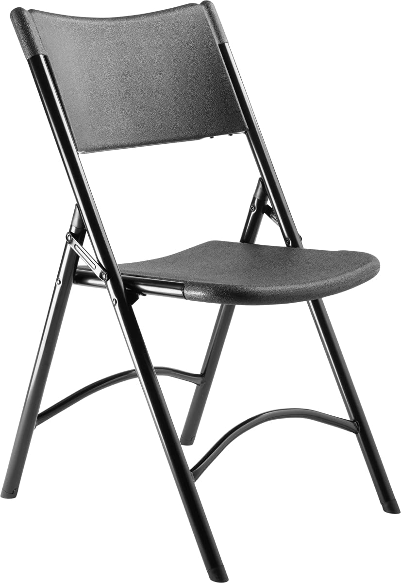 National Public Seating 610 32 x 18.75 x 21.5 in. 600 Series Heavy Duty Plastic Folding Chair Black - Pack of 4