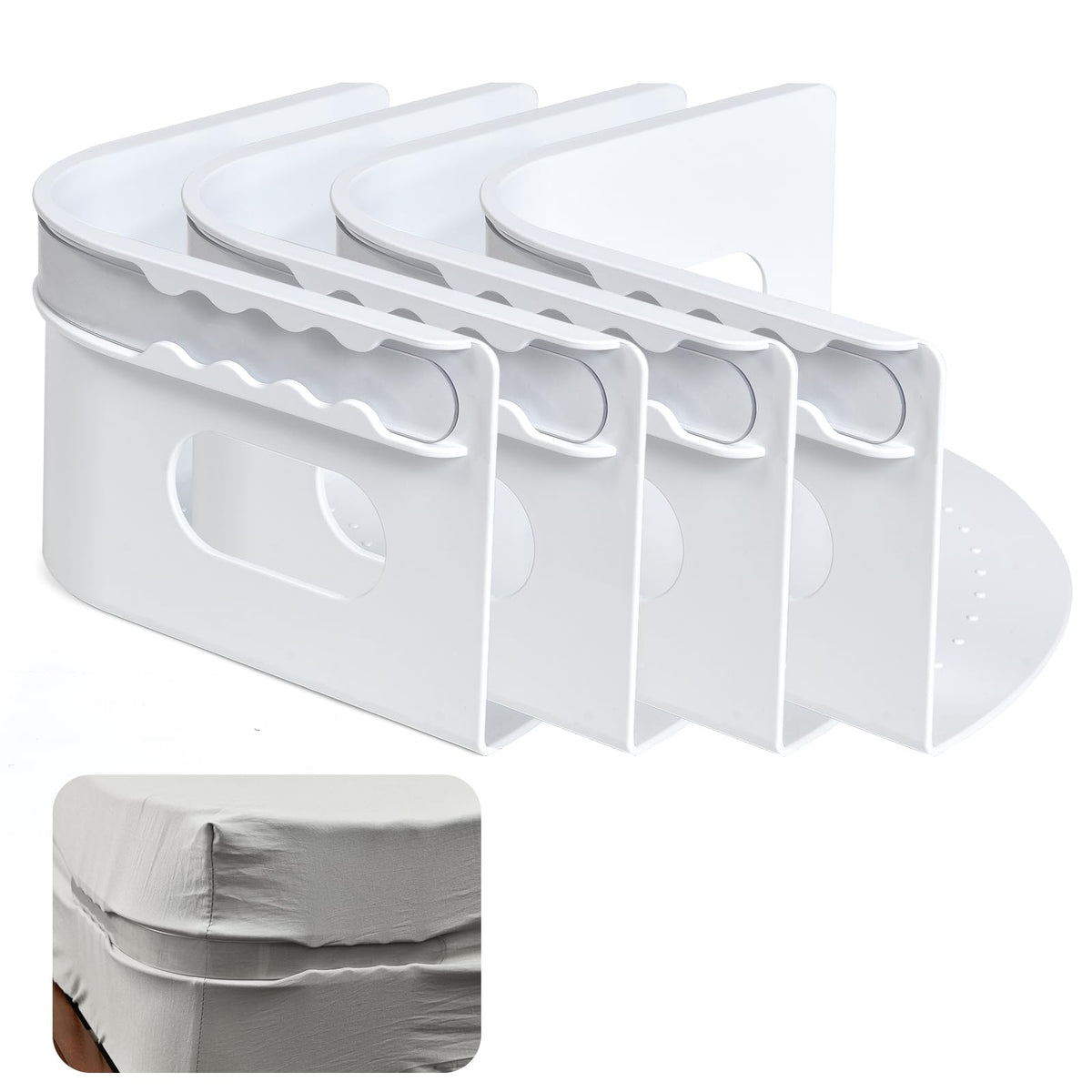 Bed Sheet Holder With Lock Strips - Heavy Duty Bed Sheet Corner Fastener Keep Sheets Firm & Tight, Bed Sheet Holder Straps Fit A