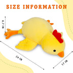 Ideameme Weighted Chick Plush, 24' 4.2 Lbs Weighted Stuffed Animals, Cute Plushie Dolls Throw Pillow Birthday For Children Kids
