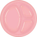 New Pink 3-Compartment Plastic Plates - 10''(Pack Of 20) - Vibrant & Convenient Party Plates For All Occasions
