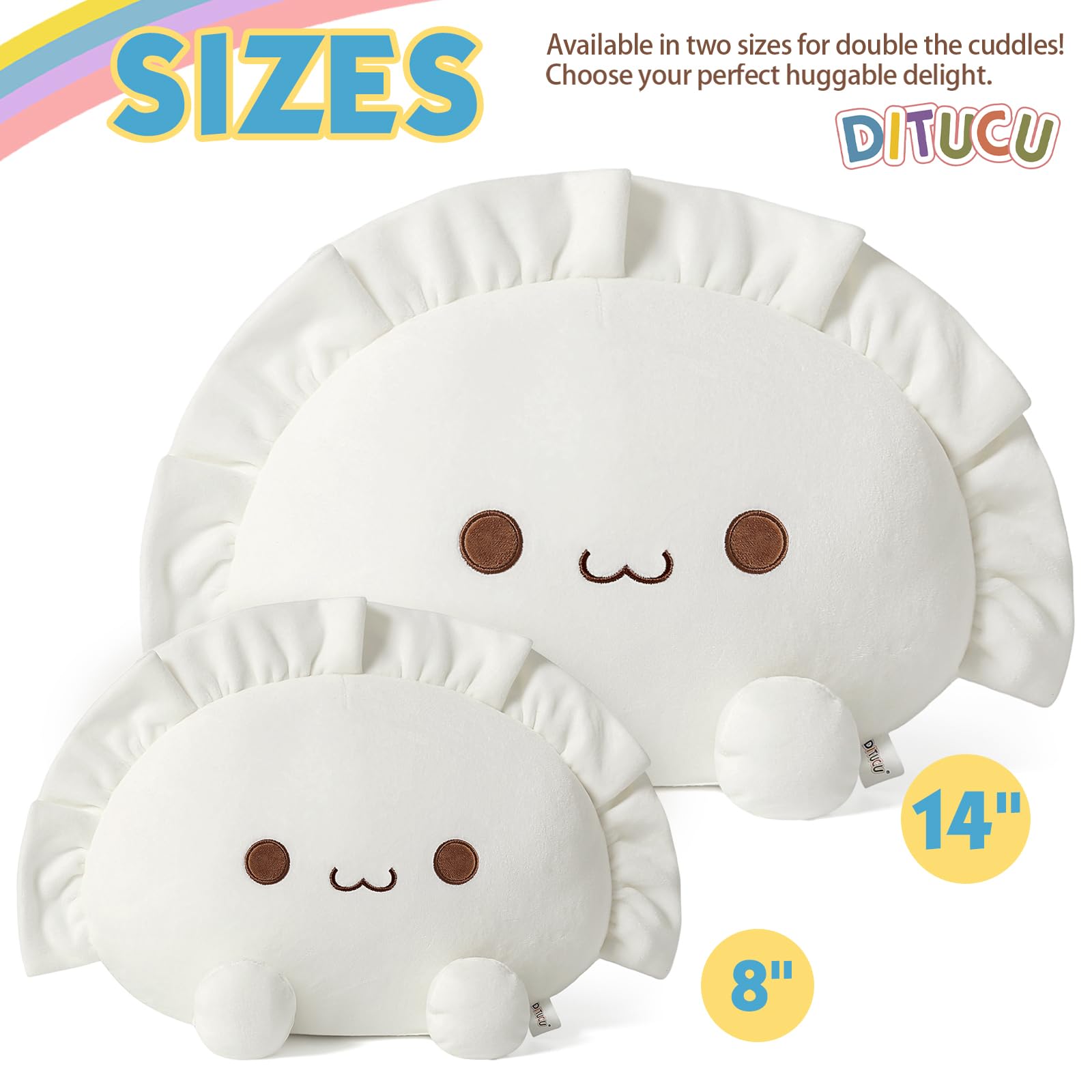 Ditucu Cute Dumpling Plush Pillow Funny Food Soup Dumplings Plushie Kawaii Stuffed Aniamls Toys Hugging Gifts For Kids White 14