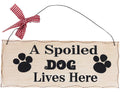 Wood Dog Sign Decor Dog Lover Sign, Hanging Pet Sign for Home Decor, Decorative Plaque Funny Dog Sign with Saying A Spoiled Dog 