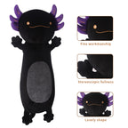 22 Inch Cute Giant Black Axolotl Plush Soft Body Pillow, Large Axolotl Stuffed Animals Toy Doll For Kids Girls And Boys Hallowee