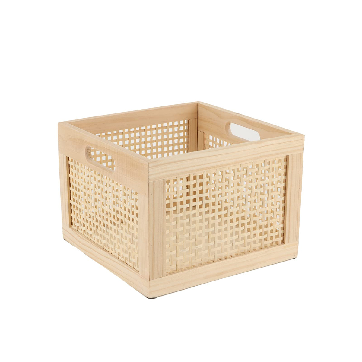 Wooden Bamboo Crate Woven Storage Box for Home,Office