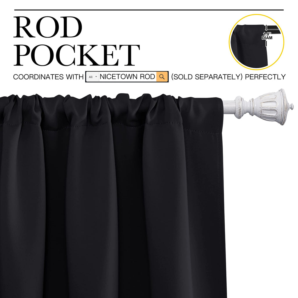 Nicetown Halloween Black Out Curtain Panels For Kitchen - Energy Smart Decoration Thermal Insulating Blackout Drapes/Draperies F