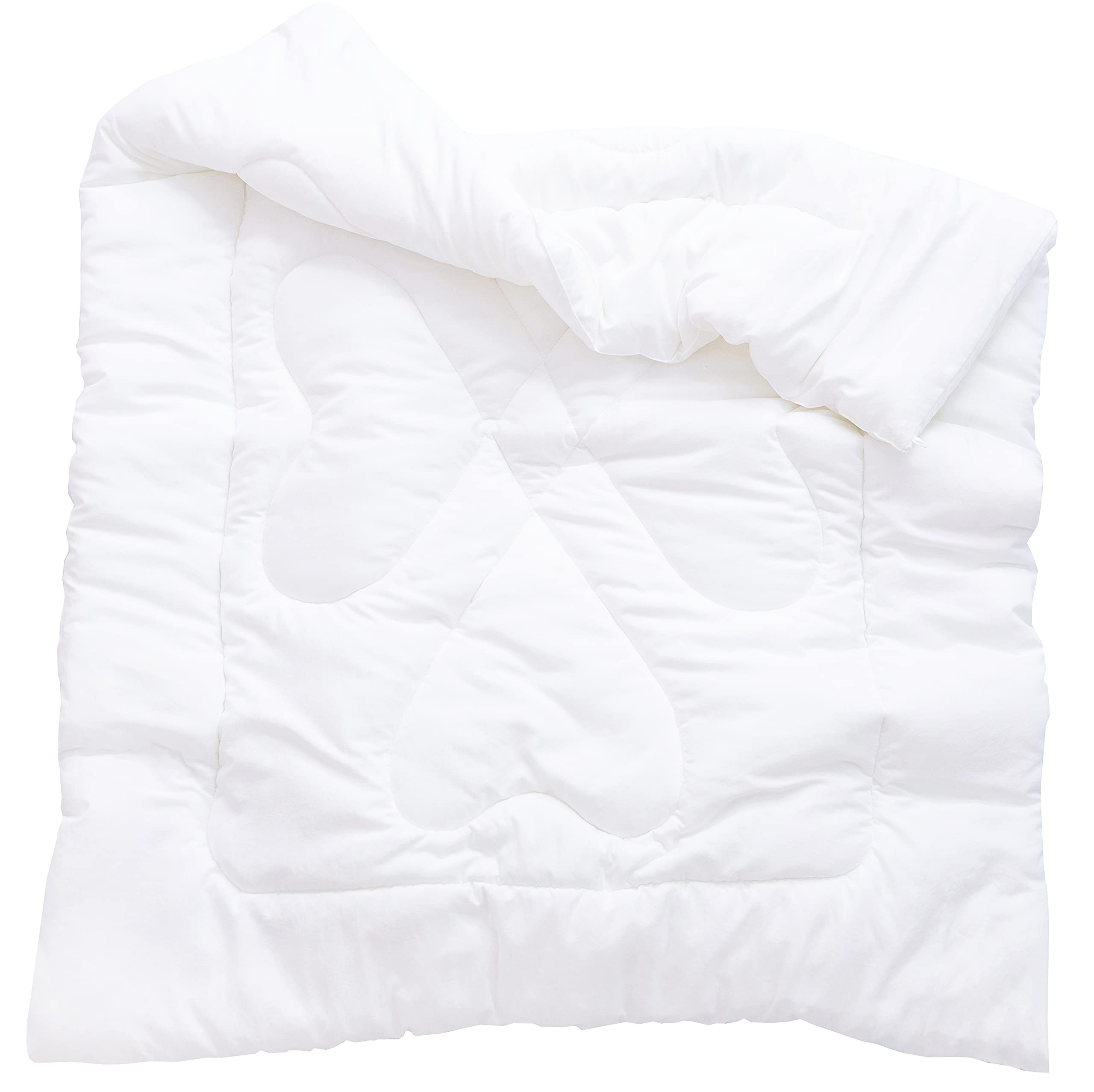 J-Pinno Down Alternative Comforter Crib Quilt Toddler White Blanket Lightweight Duvet Insert Machine Washable 47' X 59'