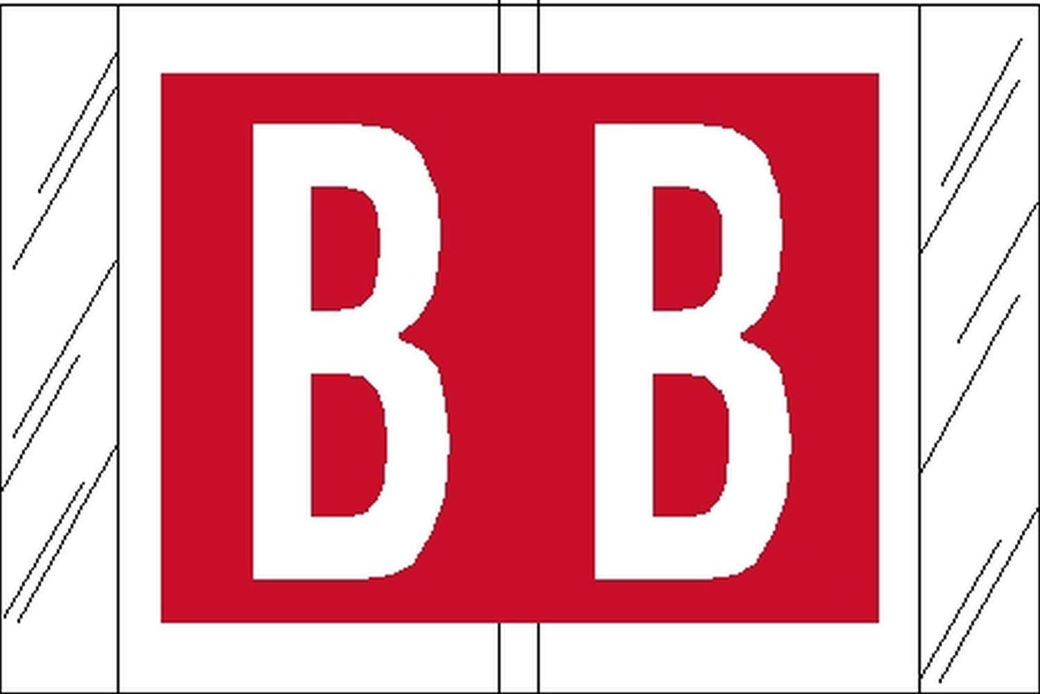 Tabbies Original Col'R'Tab 12000 Series Alpha Labels, Red, B', 1'H X 1-1/2'W, Heavy Duty & Fade-Resistant, Made In The Usa, 5